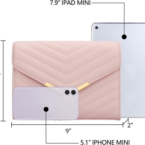 Women Formal Vegan Leather Evening Envelope Clutch Purses and Handbags for Party - Picture 6 of 6